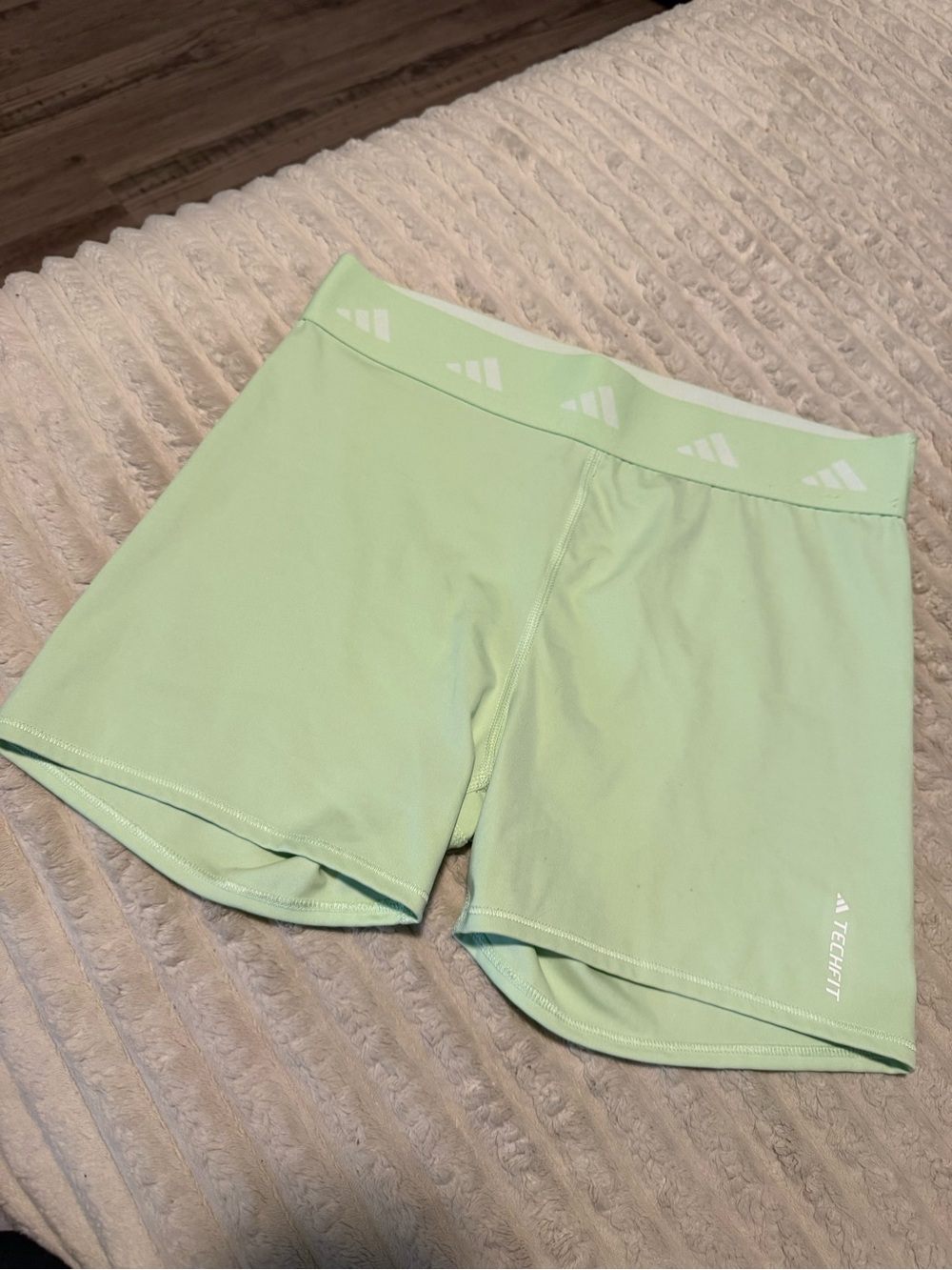 adidas Light Green Athletic Compression Shorts